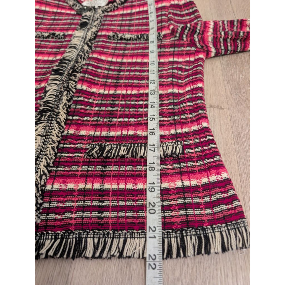 St. John Collection Knit Tweed Jacket Old Money Fringed Trim Chic Cardigan Sz 4 - Picture 9 of 9